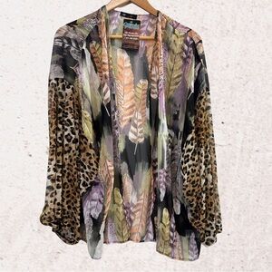 Relaxed Black and Brown Oversized Blouse